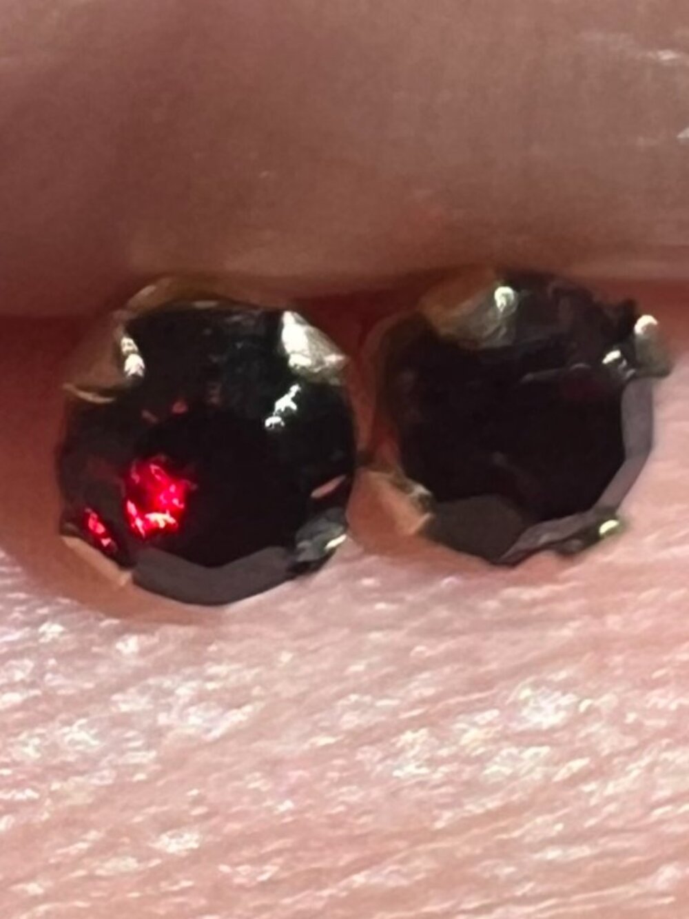 Vintage 14k Solid Gold and Garnet Maiden's Earrings